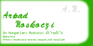 arpad moskoczi business card